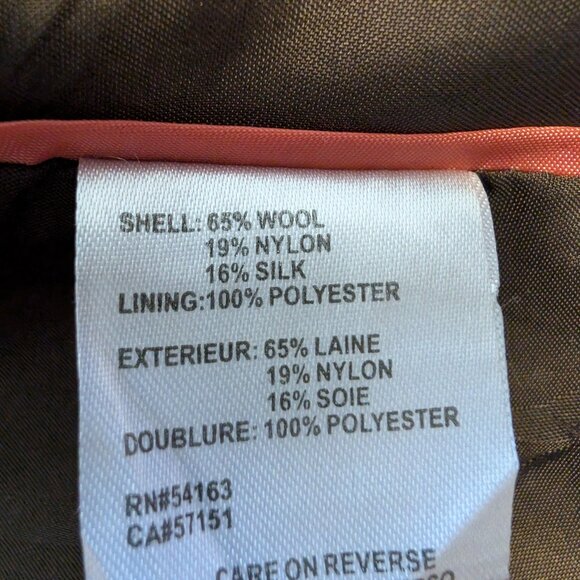 Vintage Calvin Klein Double Breasted Wool/Silk Pea Coat | Oat Women's Size 10 - Picture 14 of 15